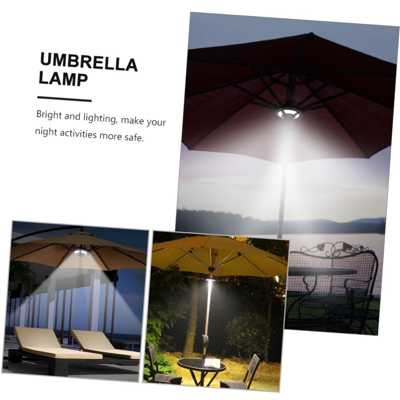 Lampada LED per Ombrellone Multifunzione, Luce da Campeggio