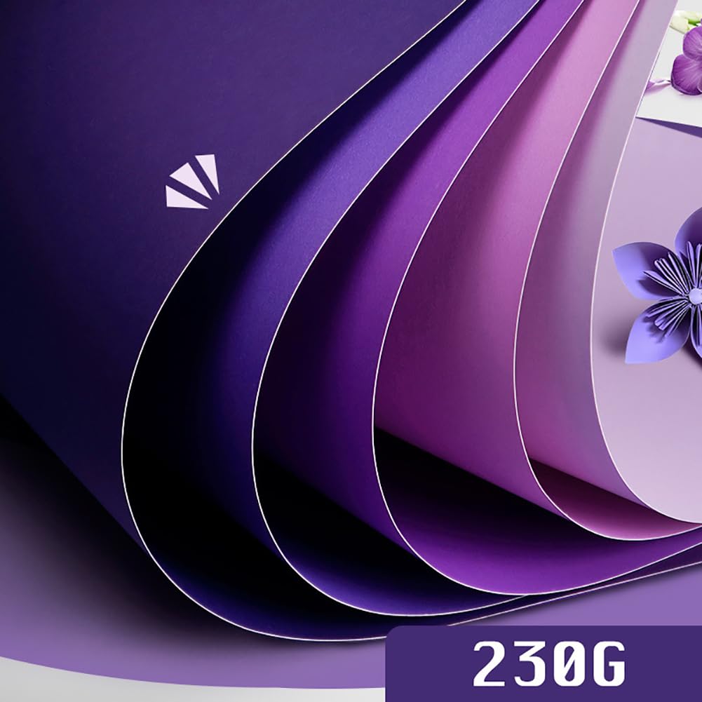 Papier De Papier Cartonné 230gsm Pourpre - Papier D'art Pour Fond De Photographie,Stock De Cartes Colorés Pour Scrapbooking,Invitations,Violet Royal,Feuille Complète (5 Feuilles)