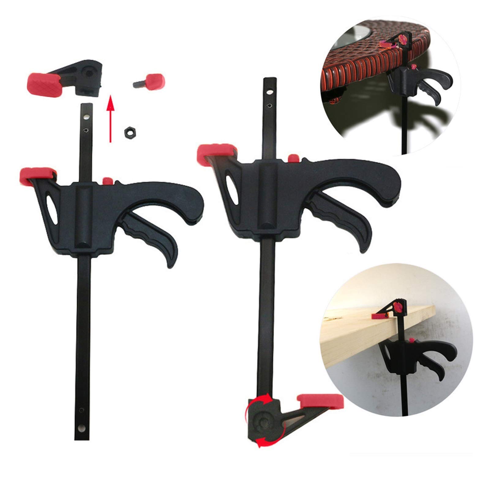 Abrazaderas de agarre rápido de 4 pulgadas, abrazadera de barra de una mano, liberación rápida de trinquete, kit de agarre de abrazadera de barra de trabajo de madera, herramienta manual de bricola