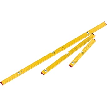 STABILA Pro Set 80 AS 3-Piece Spirit Level Set 180 cm / 100 cm / 60 cm / Bag Reinforced Aluminium Profile Integrated Slip Stoppers Made in Germany Yellow