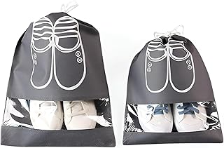 Shoe Travel Bags - Versatile and Dustproof with Convenient Drawstring and Clear Window, Perfect for Keeping Your Footwear Organized (color-grey, piece-2)