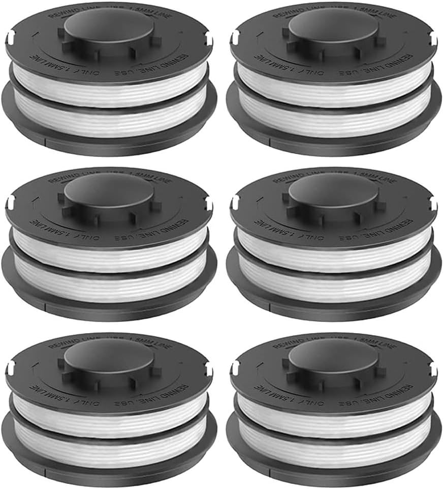 YUETTYY 3/6/9 Pack Replacement Grass Trimmer Thread Spool Line for ALDI GLR 450/1 450/2 450/3 450/4 450/5 Grass Trimmer Spool & Line Accessory,Double Autofeed SpoolsTrimmer Refills (6 PCS)