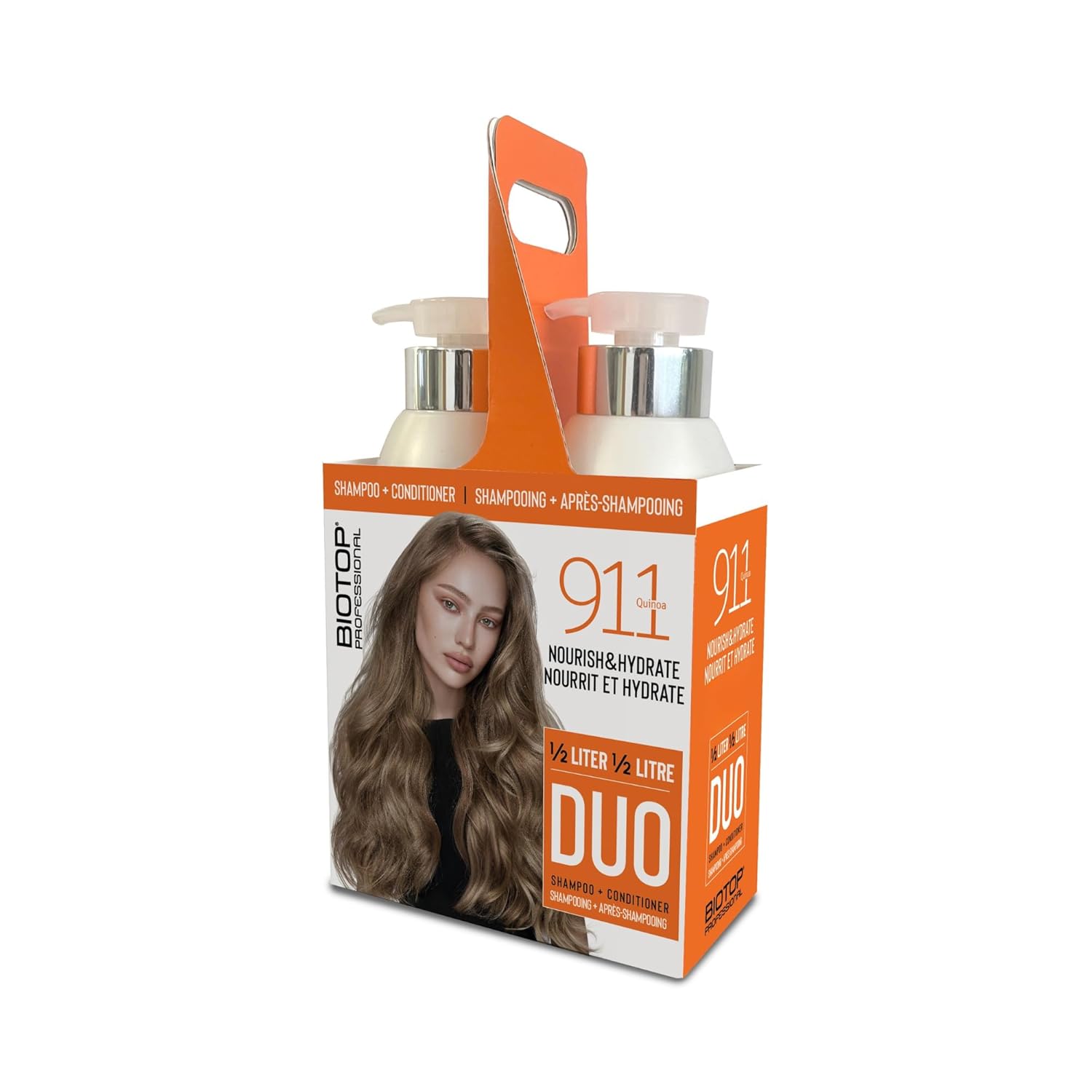 Biotop Professional 911 Quinoa Nourishing & Hydrating Duo - 911 Quinoa Shampoo (16.9 oz) & 911 Conditioner (16.9 oz) for Dry, Damaged Hair - Formula with Quinoa, Argan & Macadamia Oil (2 Piece Kit)