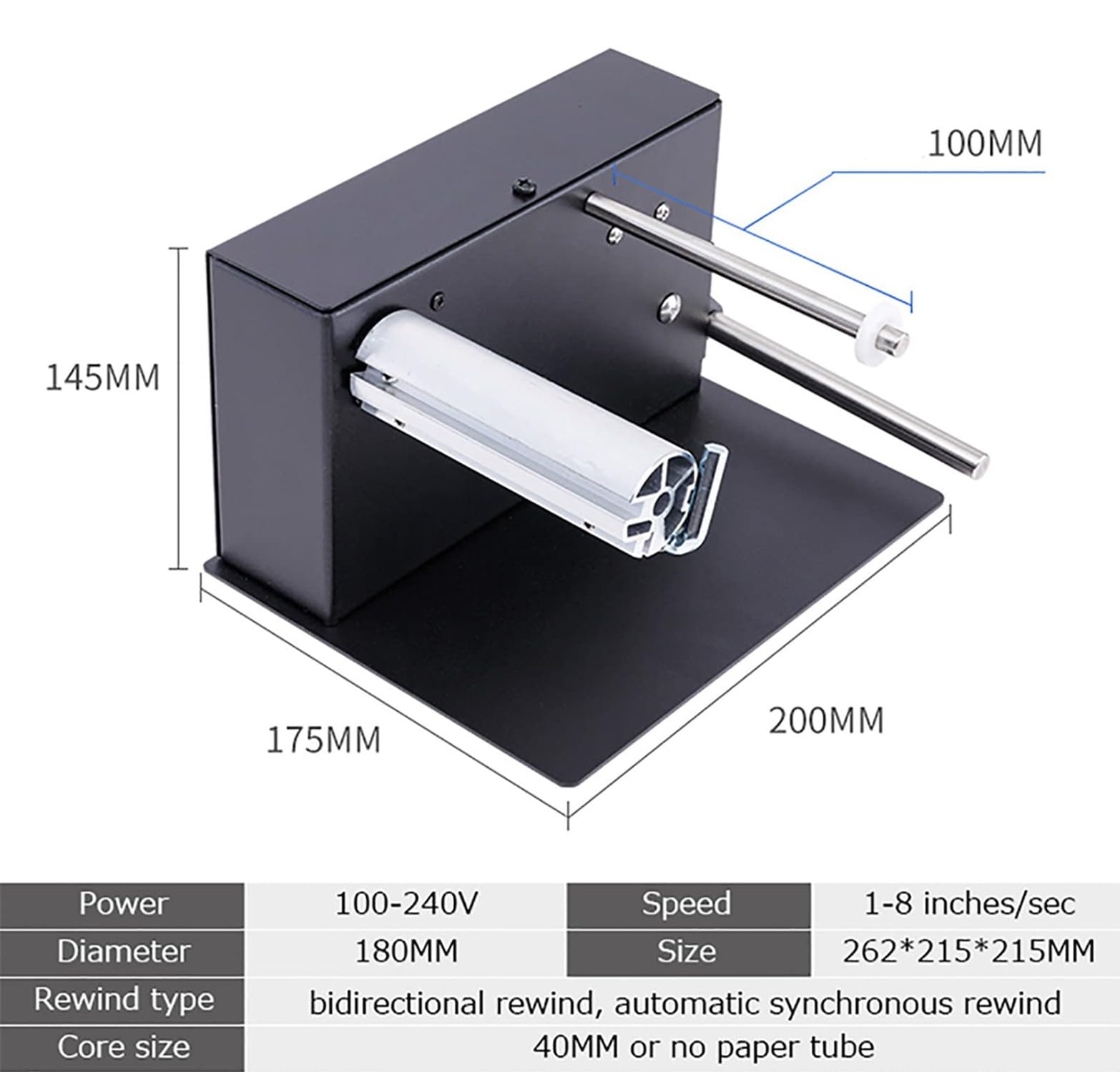 Ribobinatrice Automatica Etichette (180Mm), Dimensioni Del Nucleo (40 MM O Nessun Tubo Di Carta), Avvolgitore Etichette Bidirezionale Per 24 Ore Per Varie Stampanti