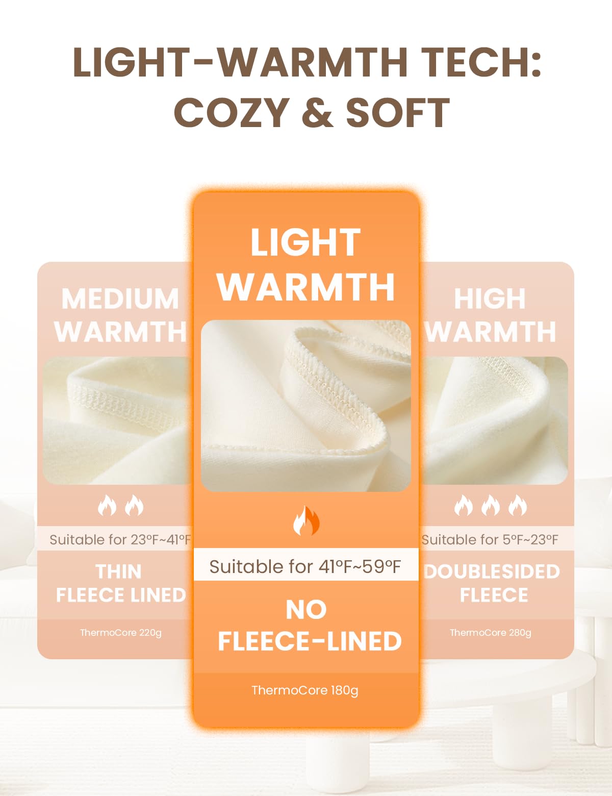 Set di biancheria intima termica da donna, strato di base, ultra morbido, a maniche lunghe, foderato in pile, maglia a maniche lunghe e leggings termici per l'inverno