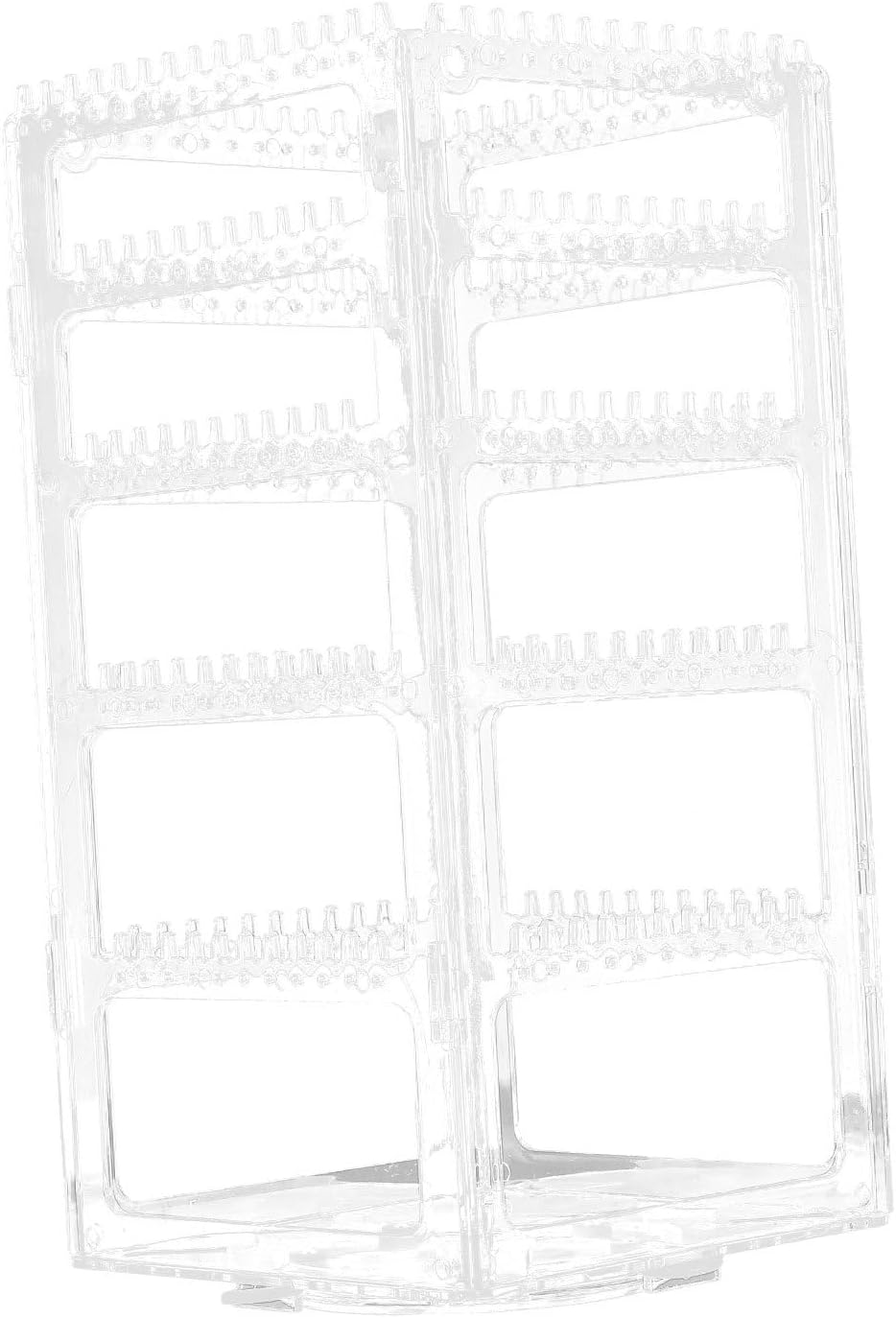SOIMISS Rotating Jewelry Organizer Earring Holder Desktop Jewelry Display Stand White Compact Ear Clip Storage Rack for Travel and Home Use