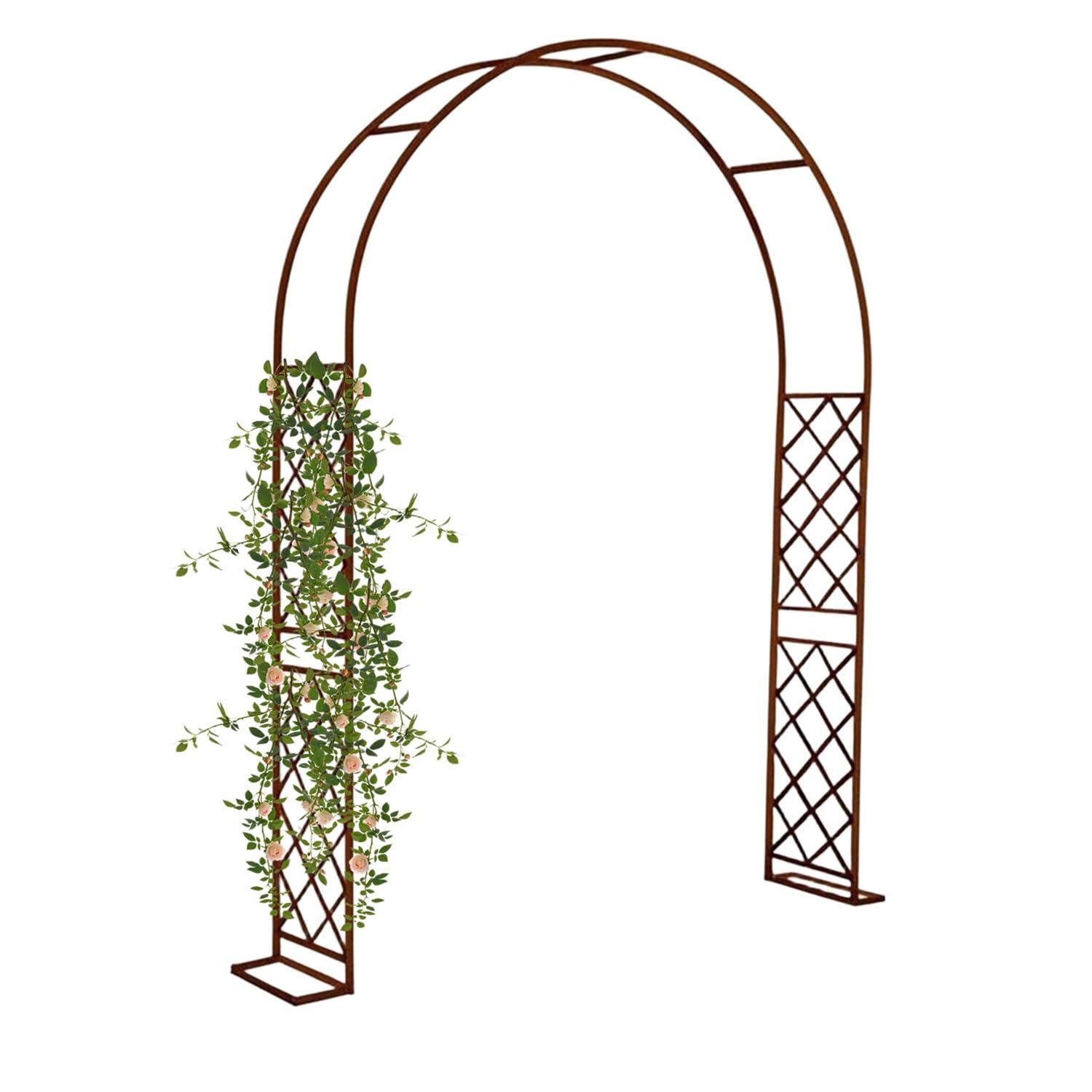 Treillis d'arche de jardin en métal robuste et résistant au vent