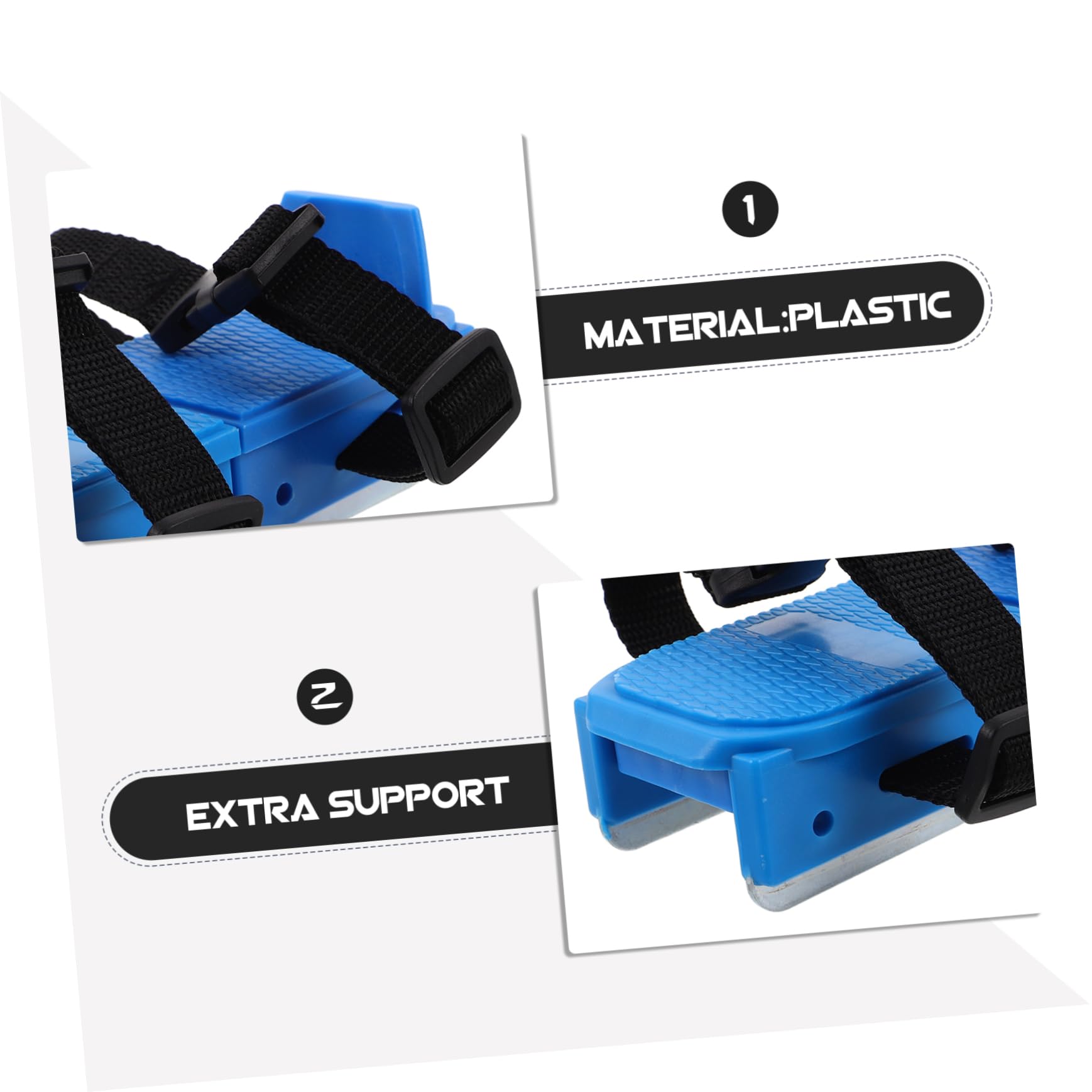 BESTYASH Pattini da Ghiaccio per Ragazzi con Doppia Lama Regolabili, Scarpe in Plastica con Chiusura a Strappo Comoda e Design Facile per Pattinaggio su Ghiaccio e Sci All'aperto Blu,