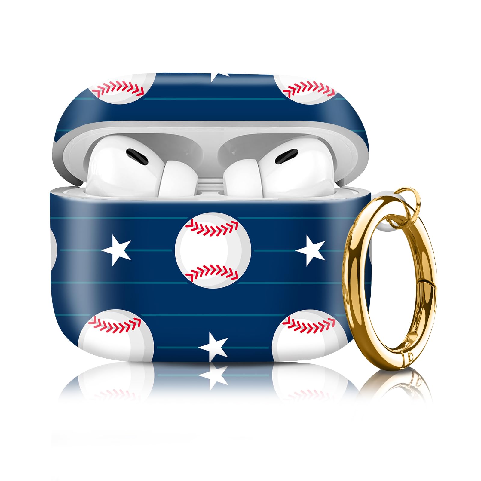 Compatible with AirPod Pro 2nd/1st Generation Case Cover with Key Chain,Full Protective Shockproof Wireless Headphone Case for Airpod Pro 2023/2022/