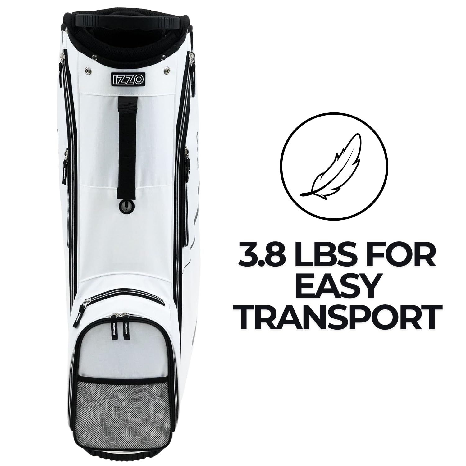 IZZO Ultra Lite Golf Bag, Cart Bag (White)