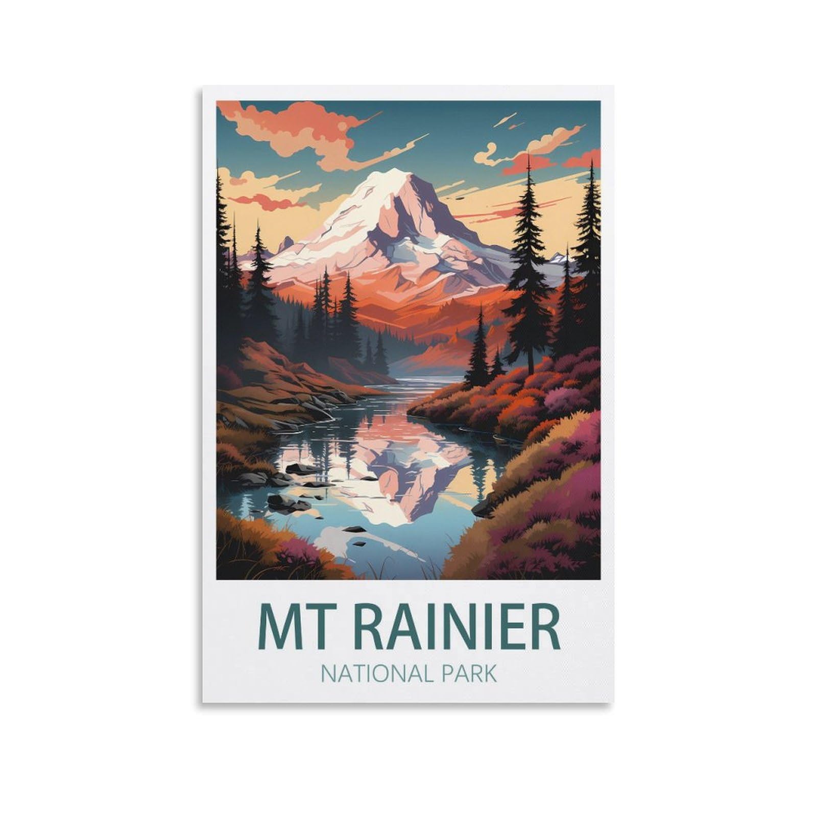 EZMLFA 5D Diamond Art Kits Adults,Mt Rainier National Park,Gem Art,Crystal Kits Round Drill for Home Wall Decor Gifts,Women,Men 40x50cm