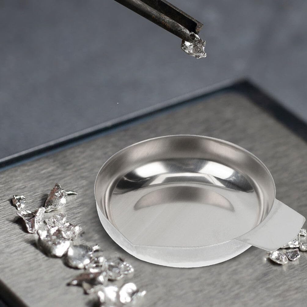 HOLIDYOYO Electronic Scale Trays, 3pcs Stainless Steel Weigh Boats Mini Scale Trays Reloading Scale Pans Powder Liquid Jewelry Weighing Pan for Laboratory Kitchen