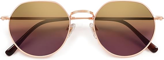 SOJOS Round Polygon Polarized Sunglasses for Women Men Retro Classic Vintage Panto Octagonal Shades SJ1157