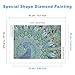 MXJSUA Special Shape Diamond Art Painting Kits for Adults, Round Full Drill Diamond Art Painting Kits DIY Diamond Art Painting by Number Kits Diamond Art Kits for Home Decor Green Peacock 12x16 Inch