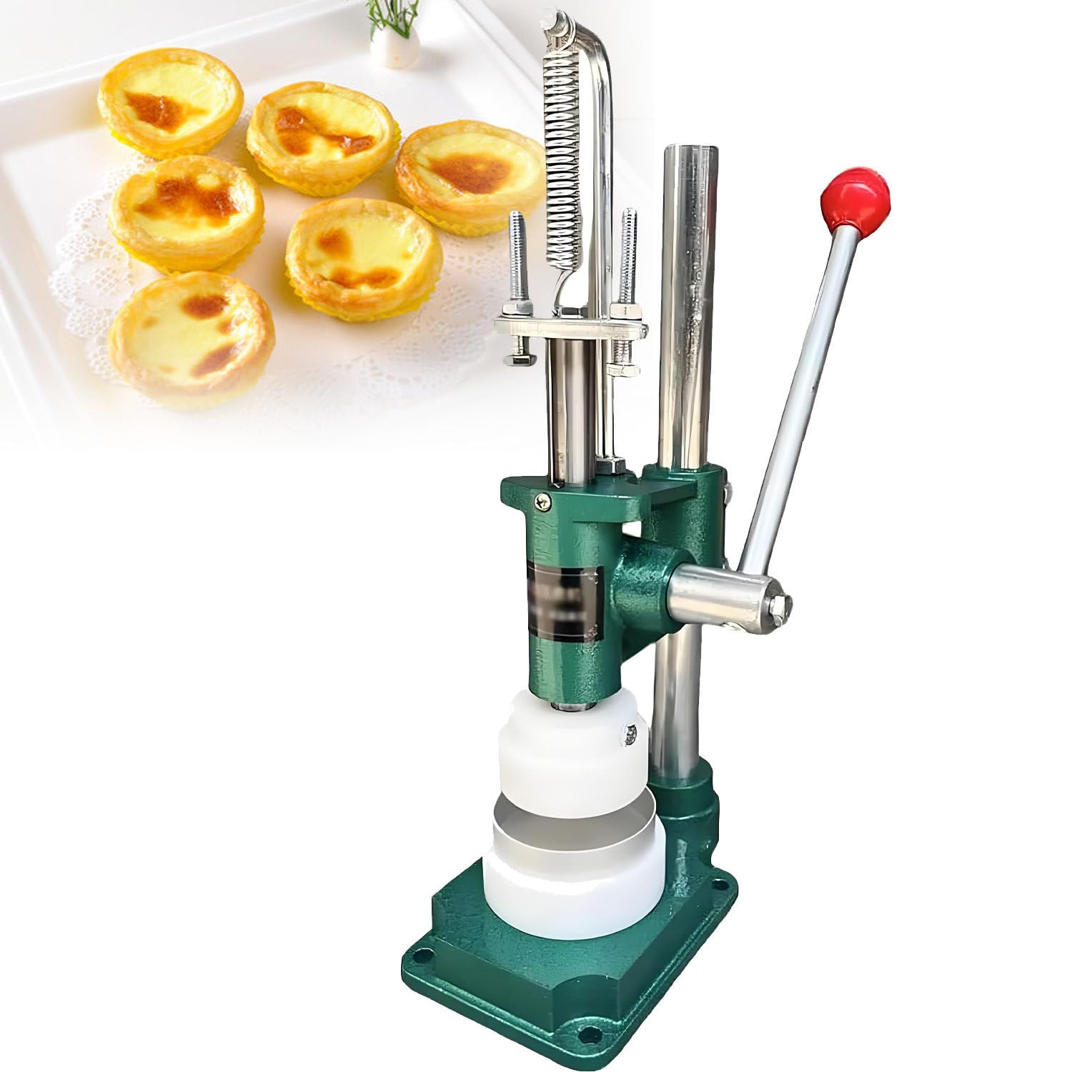 GLBMXDD Manual Egg Pie Press Machine,with 1 Mold Kitchen Baking Tools, Cheese Tart Crust Press Machine,or Making Egg Tart Pie Crepe Cookies,cheese tarts, flower-shaped tarts H41