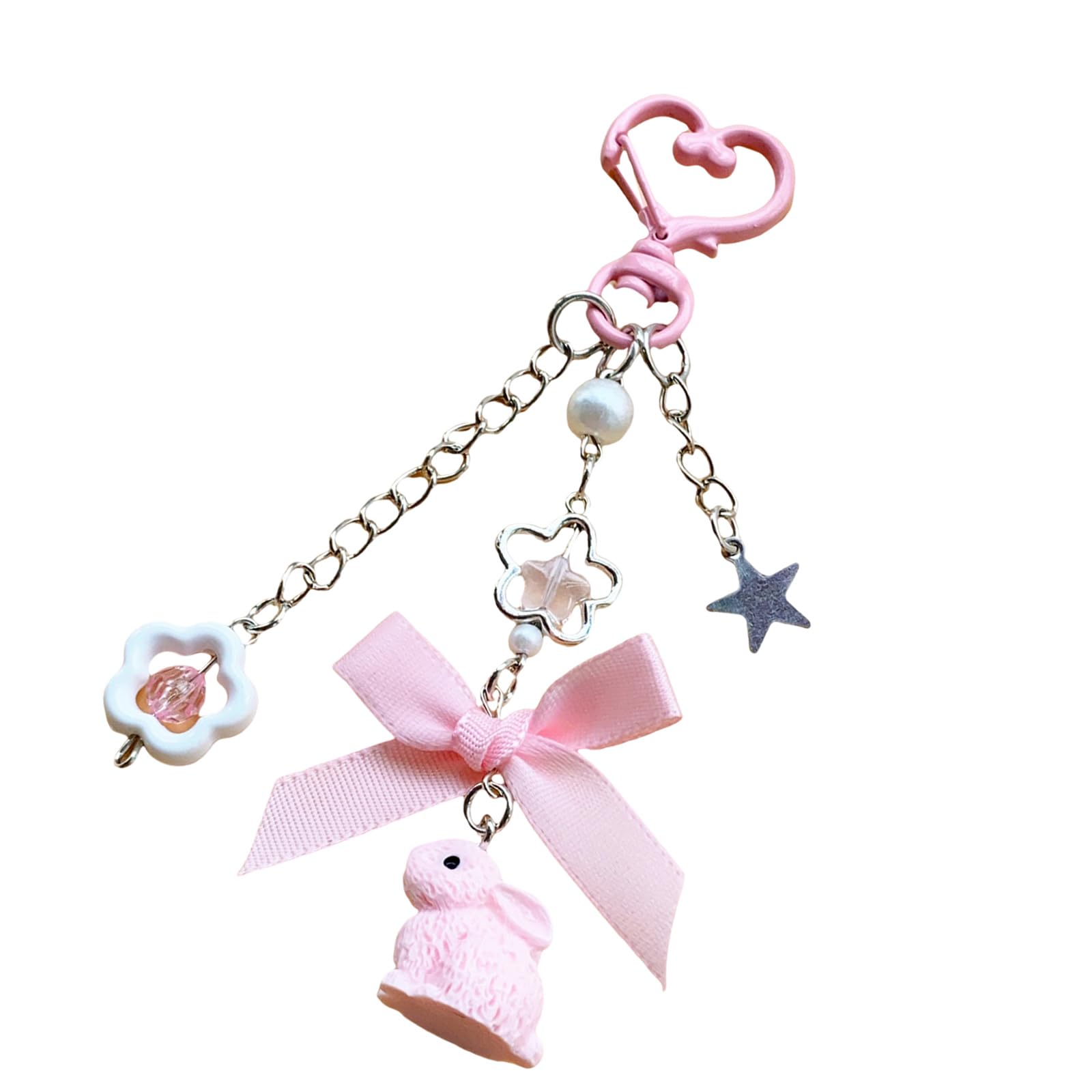 NEWFT Multiple Color Strawberry Rabbits Phone Charm Lanyards Sturdy Materials Accessory for Purses and Backpacks Decoration