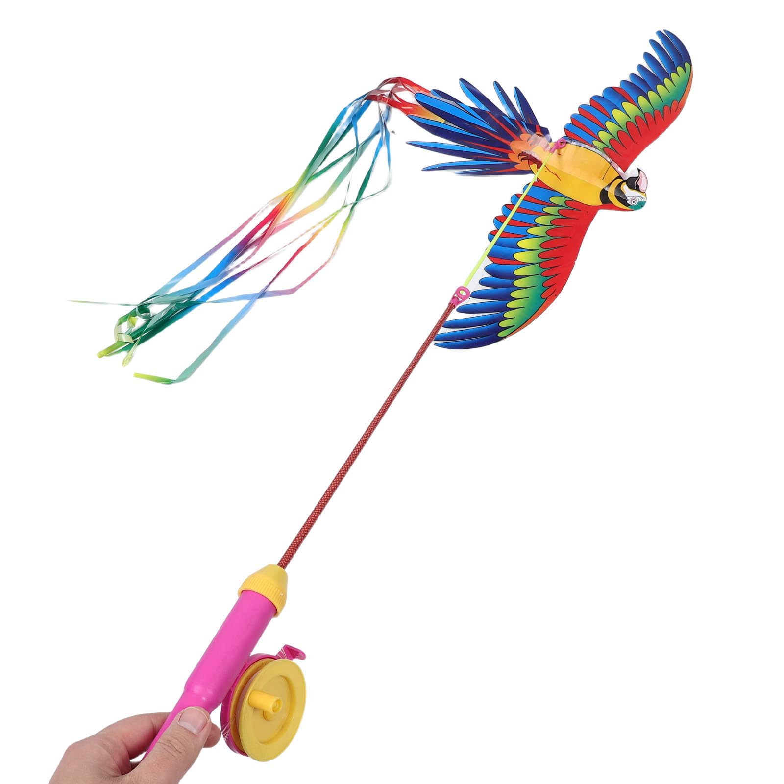 3 Set di Aquiloni Dinamici per Uccelli - Aquiloni con Canna da Pesca per Attività All'aperto per Bambini E Famiglie - a Forma di Aquila, Pappagallo E Gazza, Giocattolo Volante Facile per