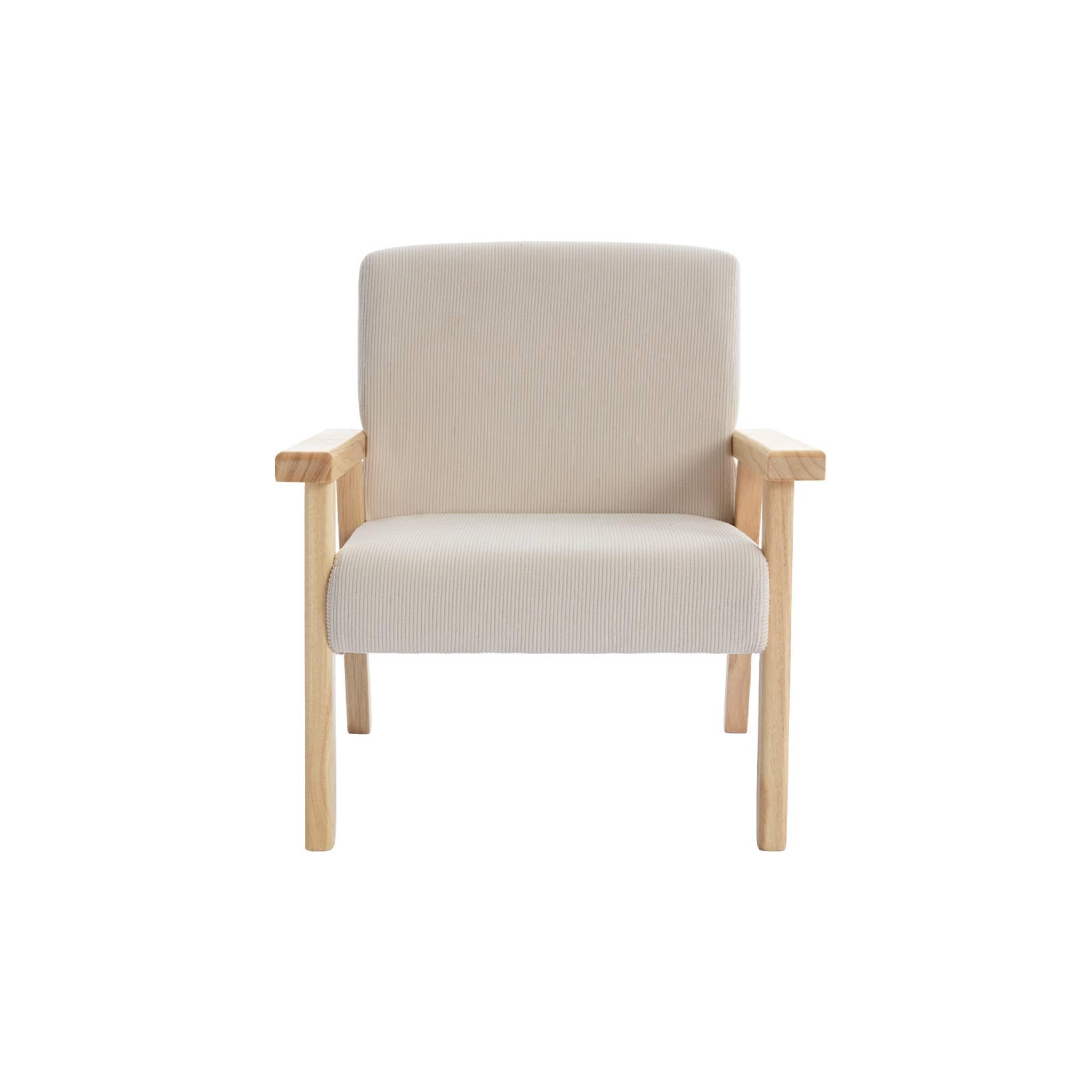 Alice's Garden sweeek - Fauteuil Enfant en Bois et Velours côtelé crème. ISAK L 47 x P 43.5 x H 50cm