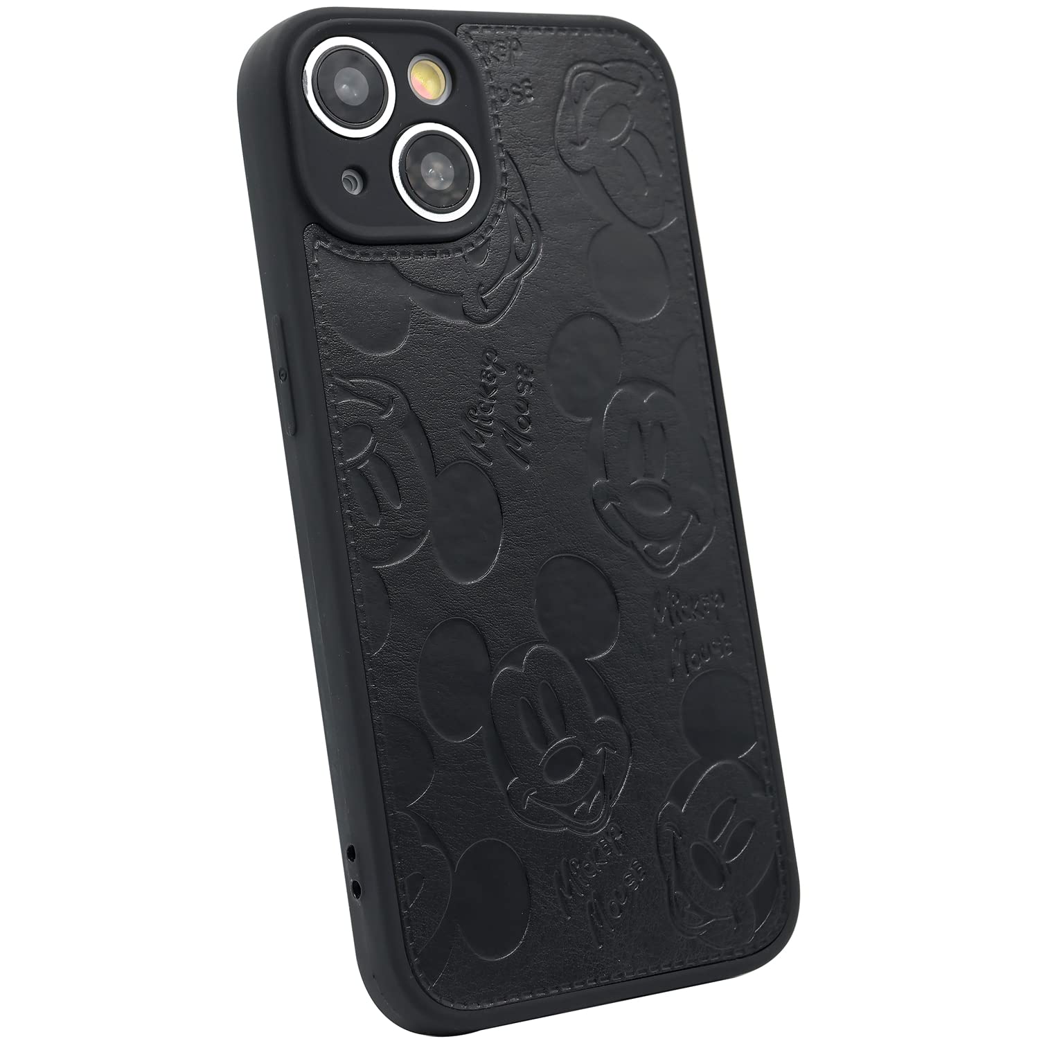 MC Fashion Group, IncMC Fashion Group, Inc iPhone 14 Case, Cute Cartoon Mickey Mouse Solid Color PU Leather Skin Soft TPU Case for iPhone 14 6.1 2022 (Black)