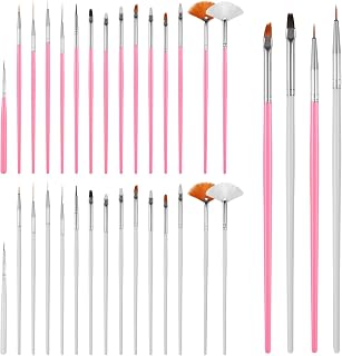 Cake Decorating Brushes, 30 PCS Food Paint Brush Food Safe Cookie Paint Brushes Kit Cookie Decorating Fondant Brush DIY Tool Set Icing Pastry Brushs for Painting Baking Supplies, White and Pink