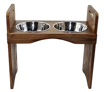 Spirtro Elevated Dog Bowls Station- Adjustable to 3 Heights, 3?�?, 8?�?, 12?�?, Raised Pet Stand Feeder, Double Stainless Steel Food and Water Dishes for Small to Large Dogs and Cats, Rus