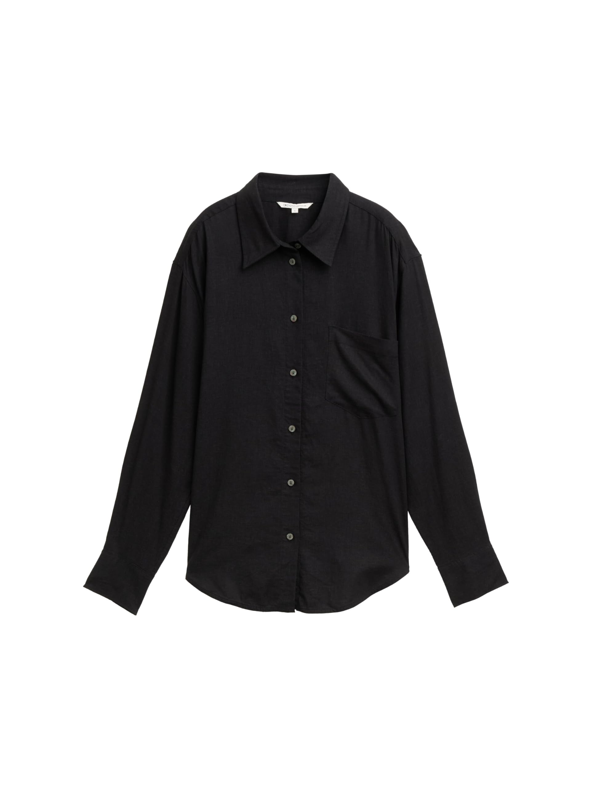 TOM TAILOR Denim Women's 1046631 Blouse, 14482-Deep Black, S