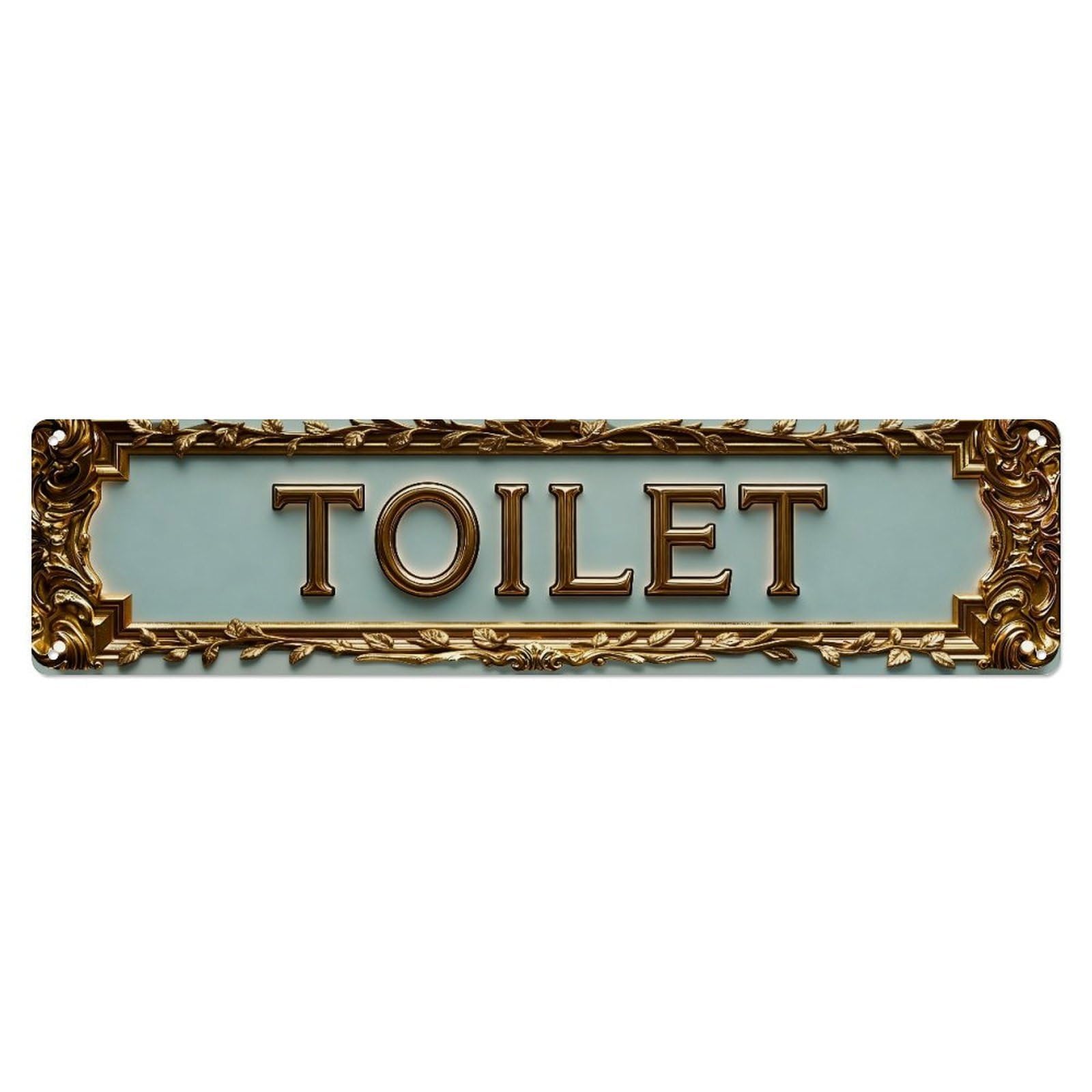 Ornate Gold Sign With Text Tin Sign Vintage Metal Sign Home Bar Garden Indoor & Outdoor Wall Decor Retro Metal Poster 4x16 Inch