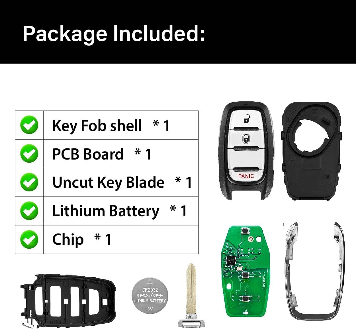 Replacement for 2017-2024 Chrysler Pacifica Voyager Key Fob Remote Control M3N-97395900 3 Buttons 434MHz - Image 6