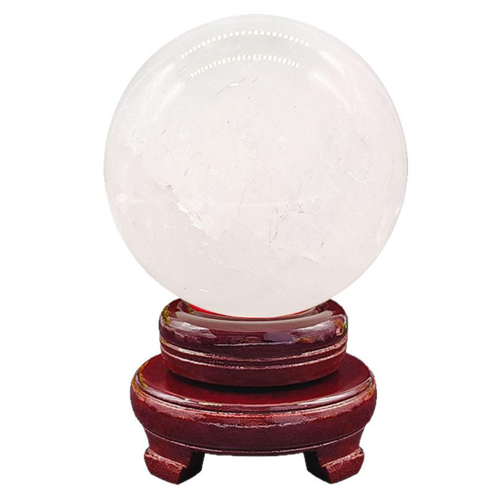 AARTERZZA Crystal Ball Ornament, White Polished Decorative Sphere Figurine Sculpture, Crystals Feng Shui Home Decorfor,Witchcraft,9cm/3.5in
