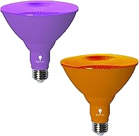 Vista 9 de Bluex Bulbs Paquete de 2 Bombillas LED Par38 de Luz Morada Tipo Reflector - 18W (Equivalente a 120 Vatios) - Regulables - Base E26 Luces LED