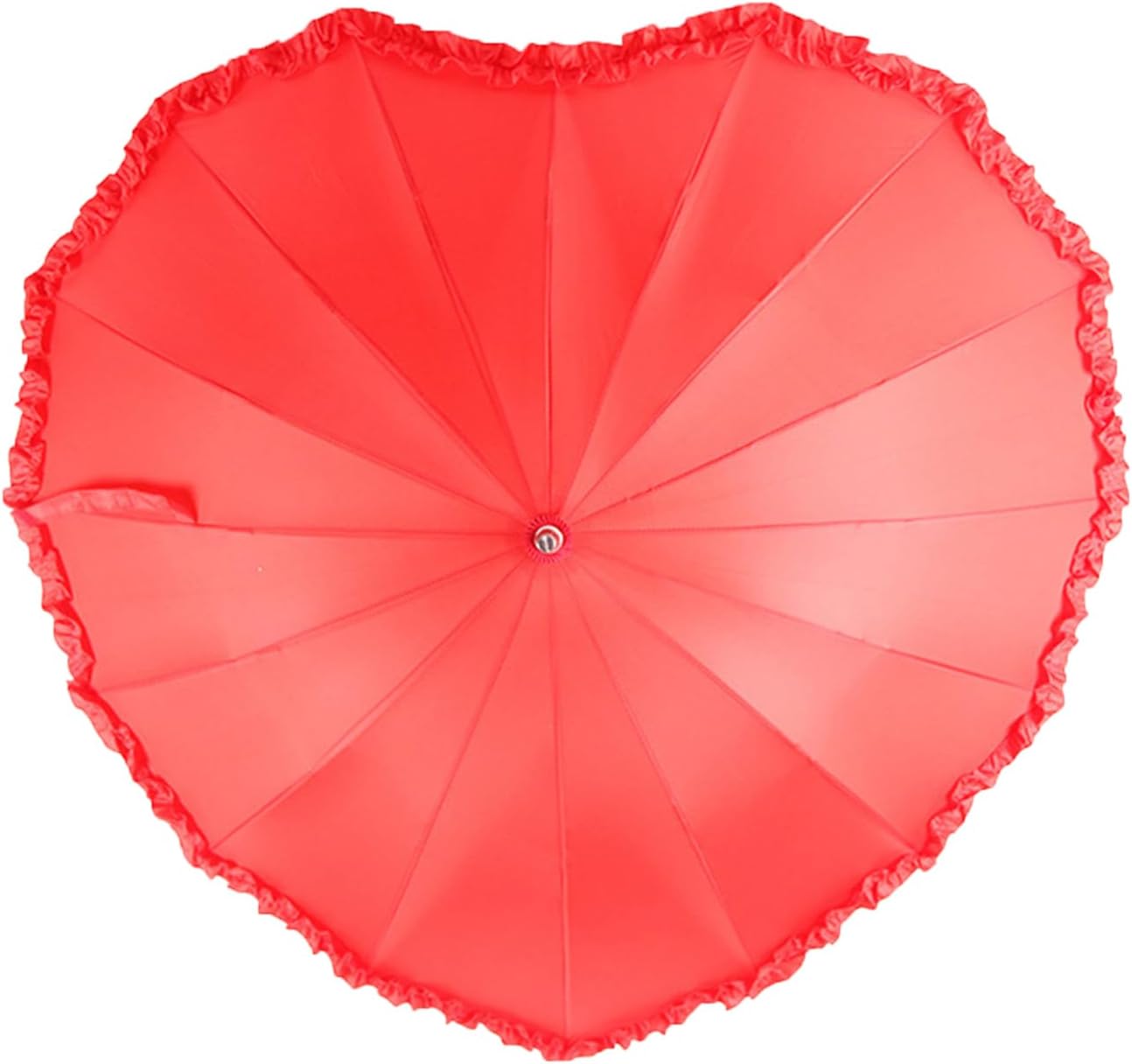 EAJORN Chic Heart Shape Umbrellas Sun and Rain Umbrellas Shade Ladies Accessories for Weddings Valentine Day Engagement Parties, 23CM, Red