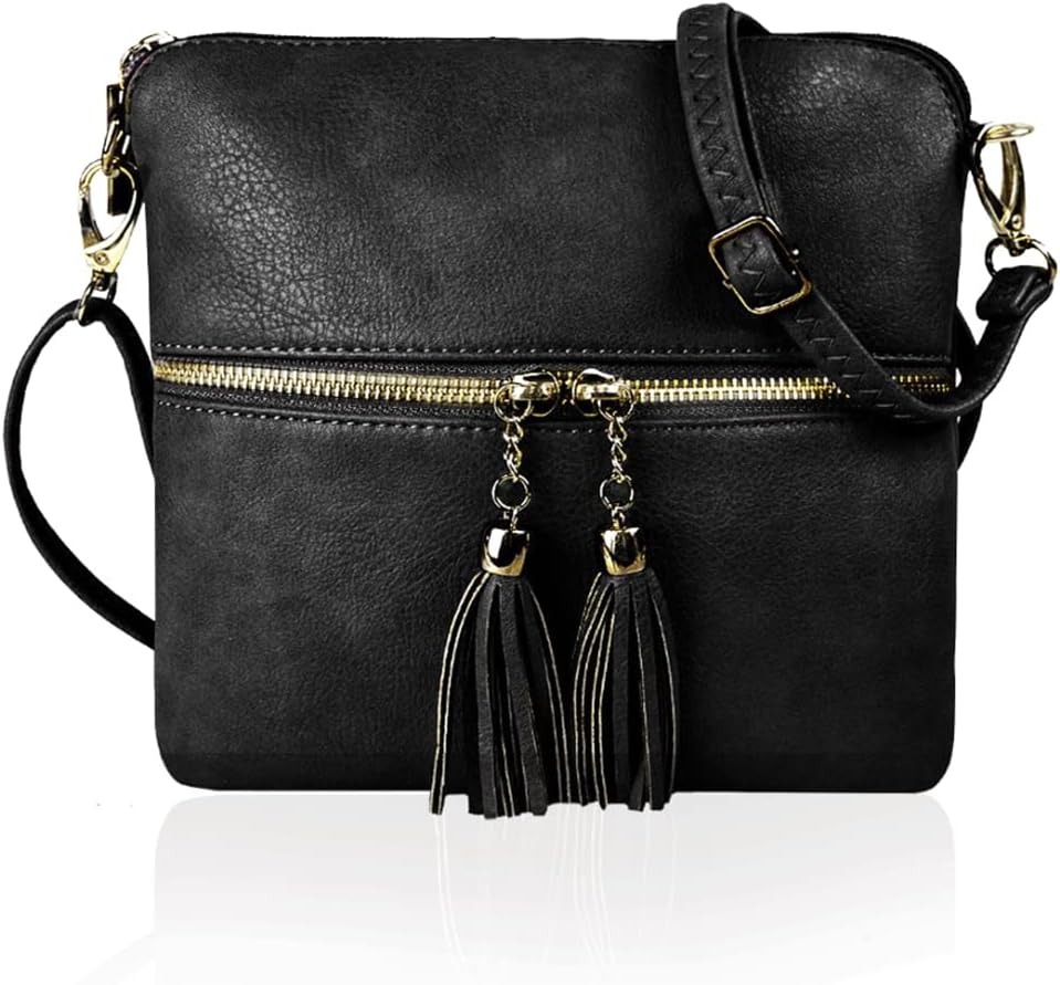 Crossbody Bags for Women, Designer Faux Leather Small Shoulder Bag for Women With Adjustable Strap, Ladies Multiple Compartments Messenger Bag