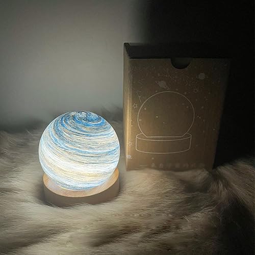 Miniatura 10 de DOOKAA Lámpara de mesa moderna de mediados de siglo, lámpara moderna de mediados de siglo, lámpara de escritorio LED de vidrio soplado a mano, luz