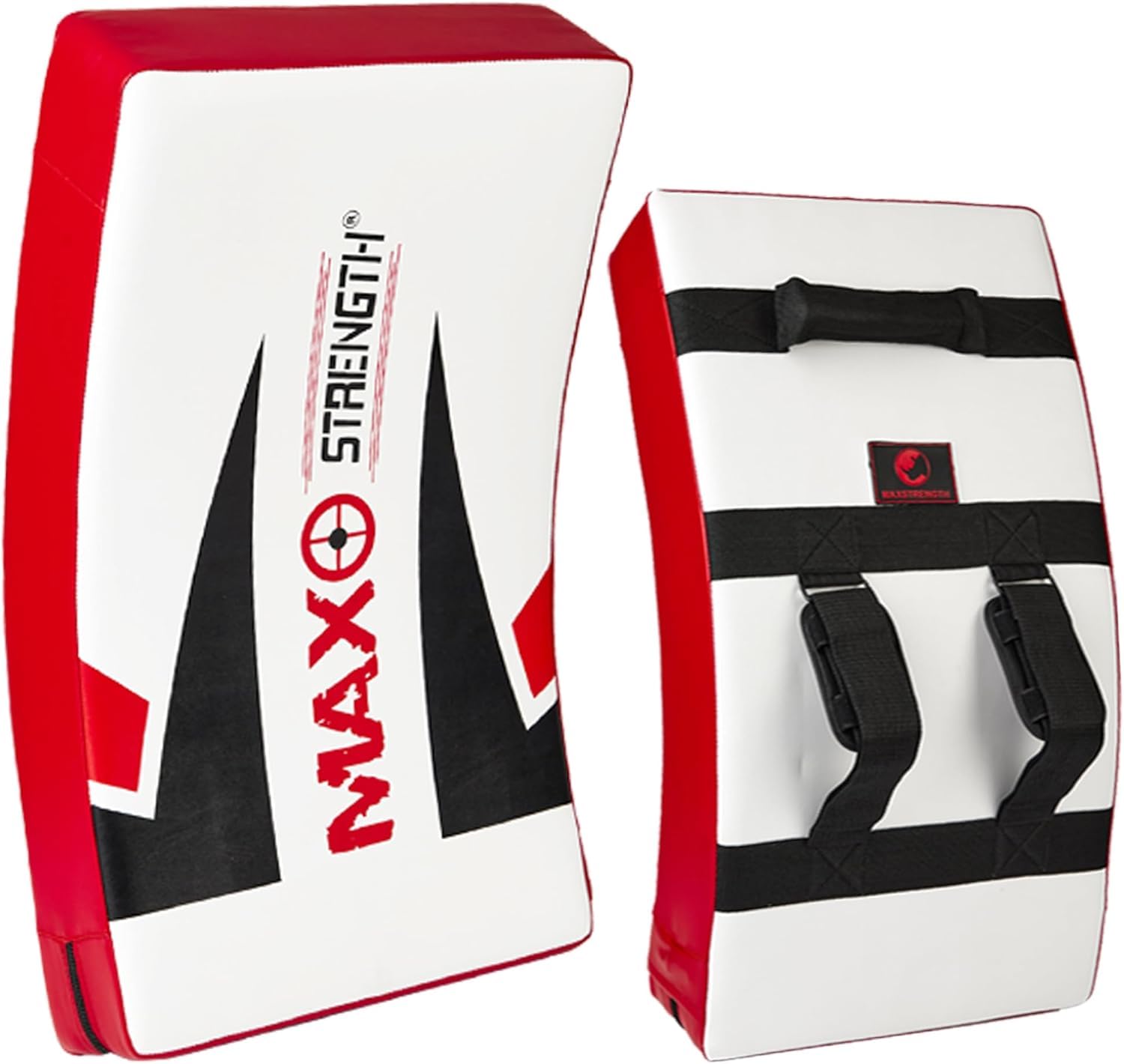 MAXSTRENGTH Kick Strike Shield for Kickboxing Training | Curved Muay Thai Kicking Pad, Strike Body Shield | Great for MMA, Martial Arts, Karate Workout Max Printed (Single)