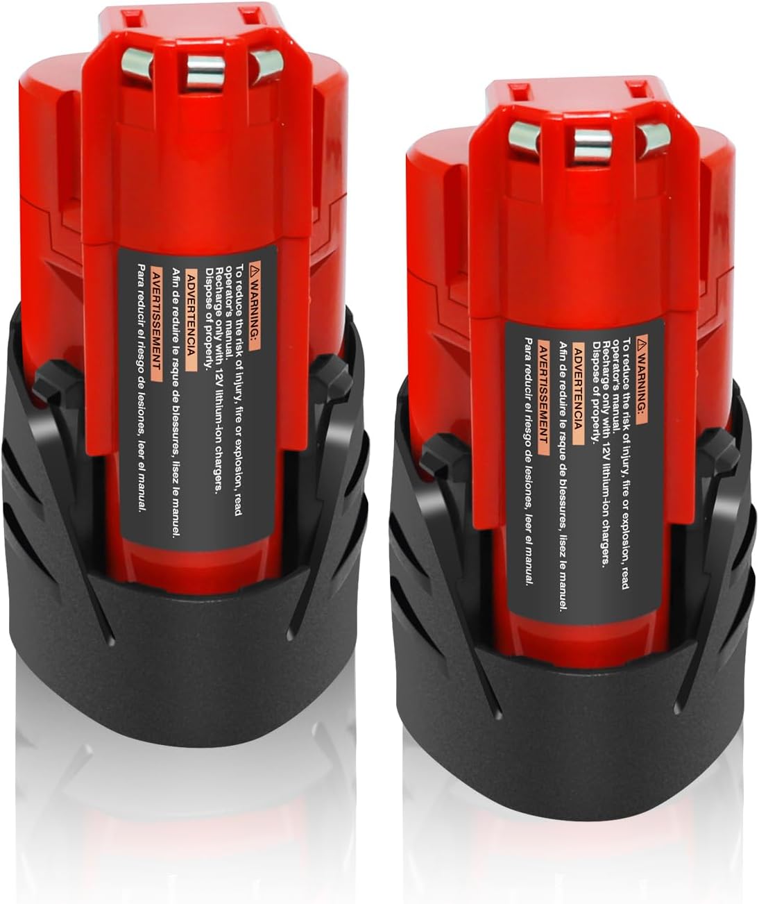 2 Pack 12V 3000mAh Lithium-ion Replacement Battery Compatible with Milwaukee M12 12V Battery 48-11-2411 48-11-2420 48-11-2401 48-11-2402 12 Volt M12 Cordless Power Tools