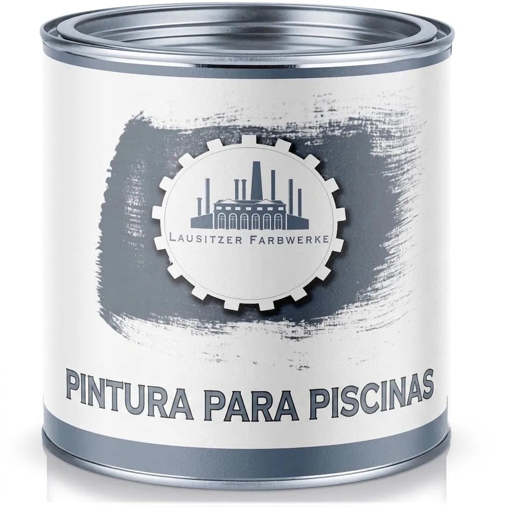 pintura para piscinas pintura para piscina tradicional Revestimiento piscina hormigón resistente al agua en Azul, Blanco, Gris, Verde, Verde mar, Gris claro, antracita (2,5 L, Azul ultramar) Lausitzer