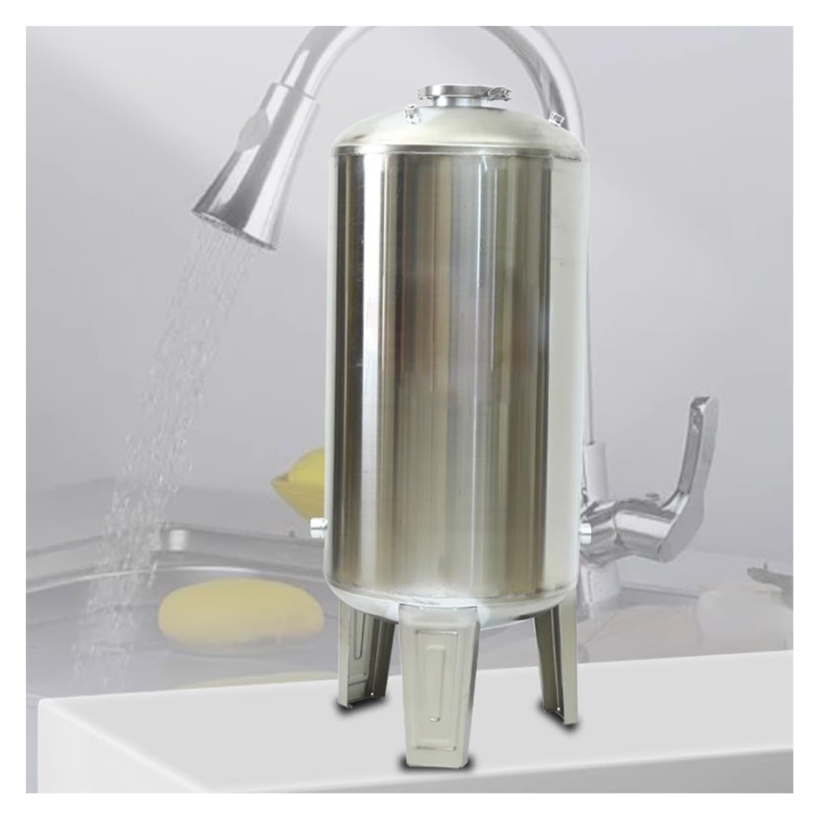 Vaso de expansión 60 100 160 200 250 300 400 L Tanque de presión de agua de acero inoxidable para sistema de agua/bomba de pozo, contenedores de vejiga de almacenamiento a presión de agua vertical (S