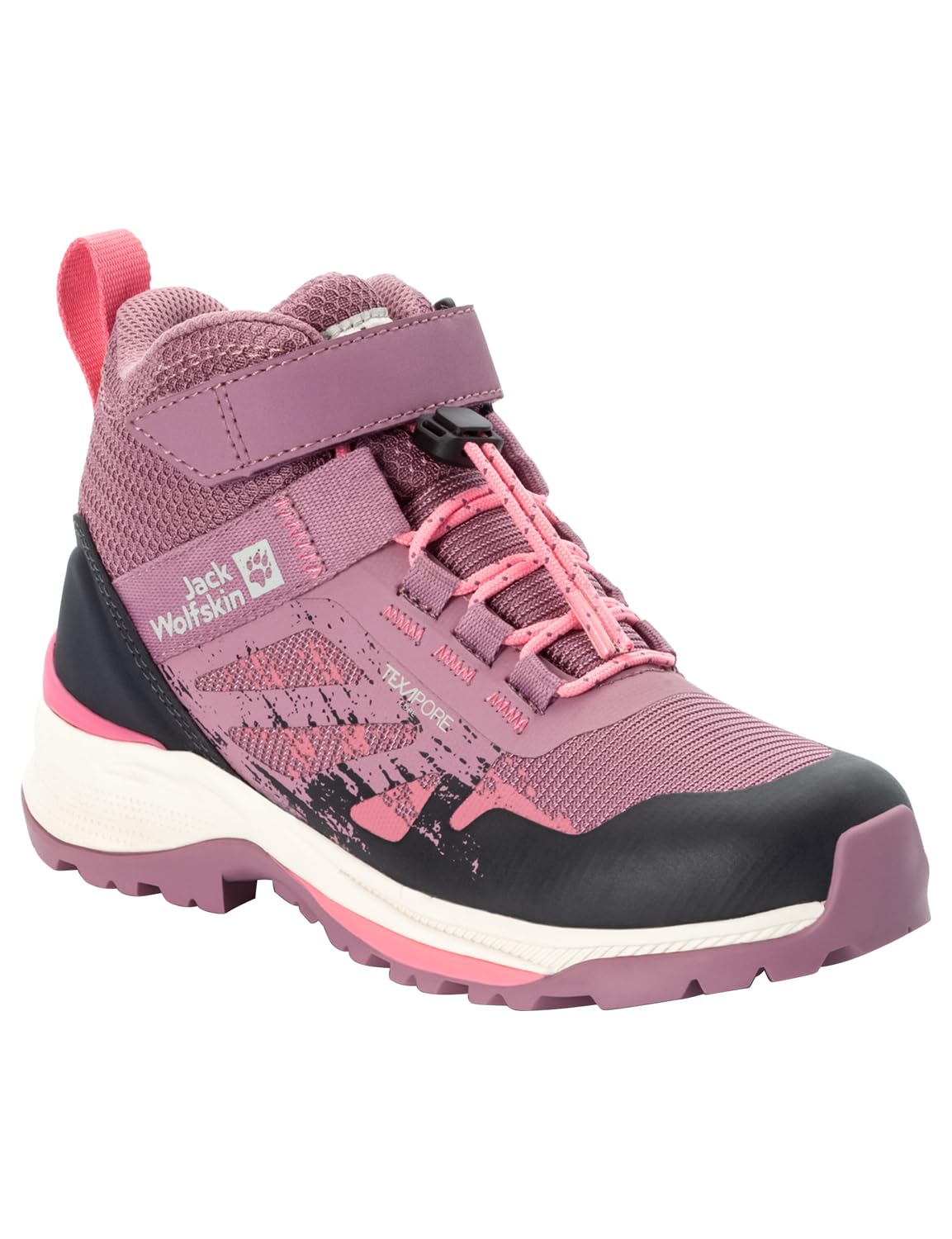 Jack Wolfskin Vili Hiker Texapore Mid K Walking Shoe, Ash Mauve, 5 UK
