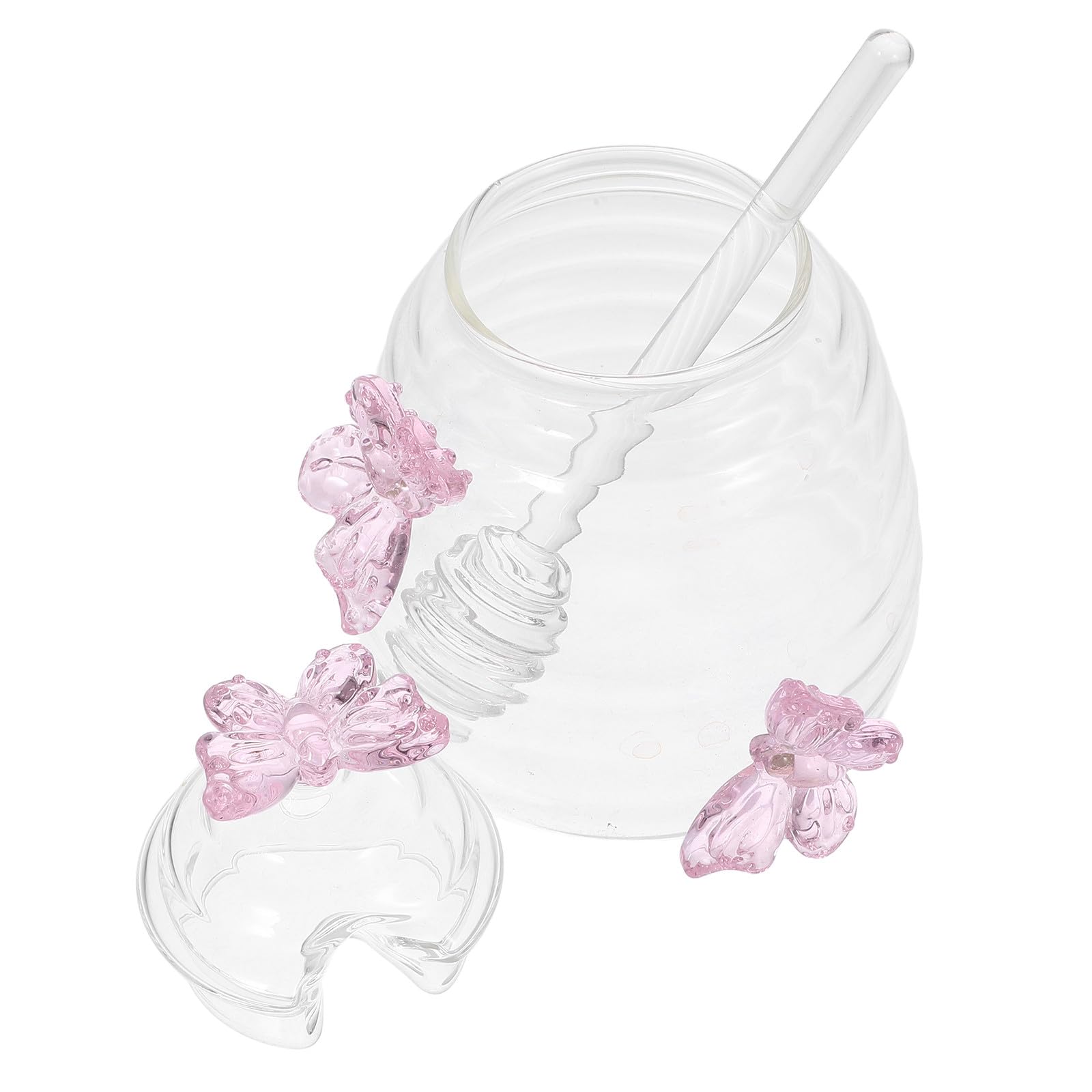 Honigglas aus Glas 500 Ml mit Deckel und Honiglöffel Transparentes Gefäß zur Frischebewahrung Kreatives Design für Küche Wiederverwendbar