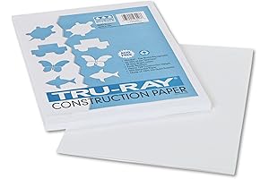 Pacon 103026 Tru-Ray 76 lbs White Construction Paper 9x12 Inches (50 Sheets)