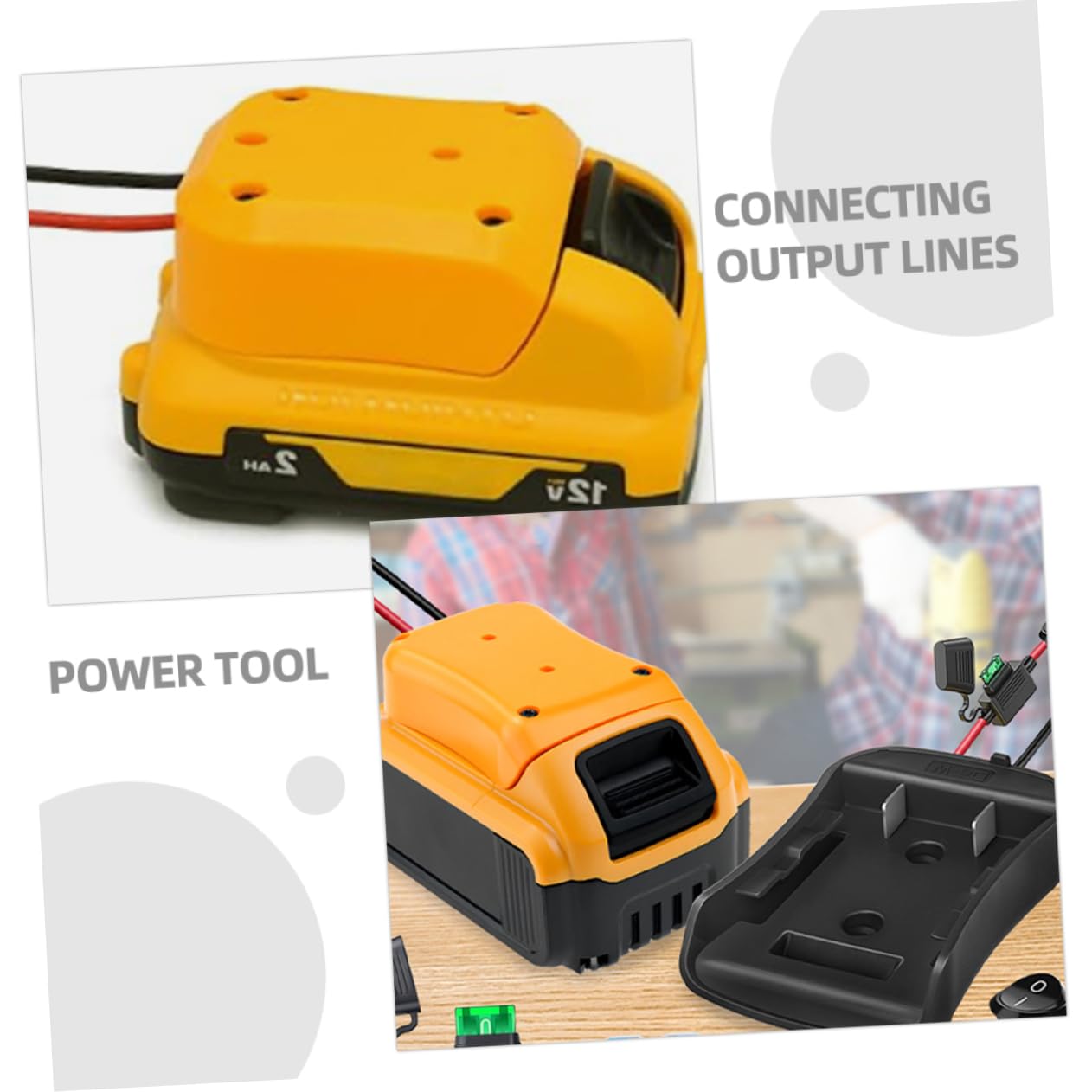jojofuny 5piezas Conector De Batería Adaptador De Corriente Para Herramientas Eléctricas Conversor De Batería De Litio Compatible Diferentes Modelos