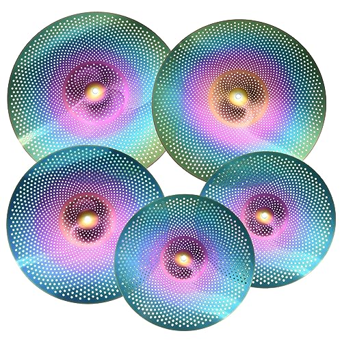 MECCANIXITY Mute Cymbal Set 14Inch/16Inch/18Inch/20Inch Low Volume Practice Cymbal with Bag (Pack of...