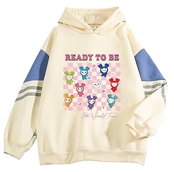 Amazon.com: YJYP Color Block Hoodie Sweater Tzuyu Momo Sana