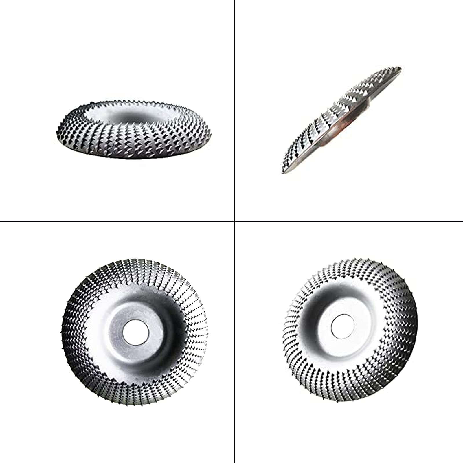 Disque Sculpture Bois, Angle Abrasif Roue Disques, Surface Incurvée (Argent) 100 mm/22 mm, Utilisée Pour Le Polissage Du Bois, le Façonnage, la Sculpture, Etc.