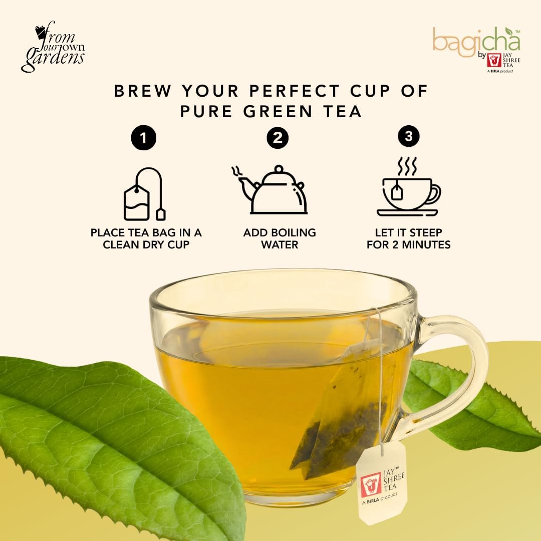 Bagicha by Jay Shree Tea Green Tea | Immunity Booster- 50 Tea Bags, 2 x 50g — Amazon image 5