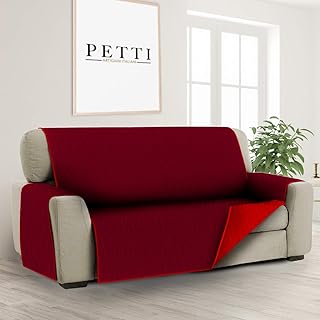 PETTI Artigiani Italiani - Housses de Canapé, Housse de Canapé Réversible, Housse de Fauteuil, Housse Canapé 1 Places, Protection Canapé, Bordeaux, 100% Made in Italy