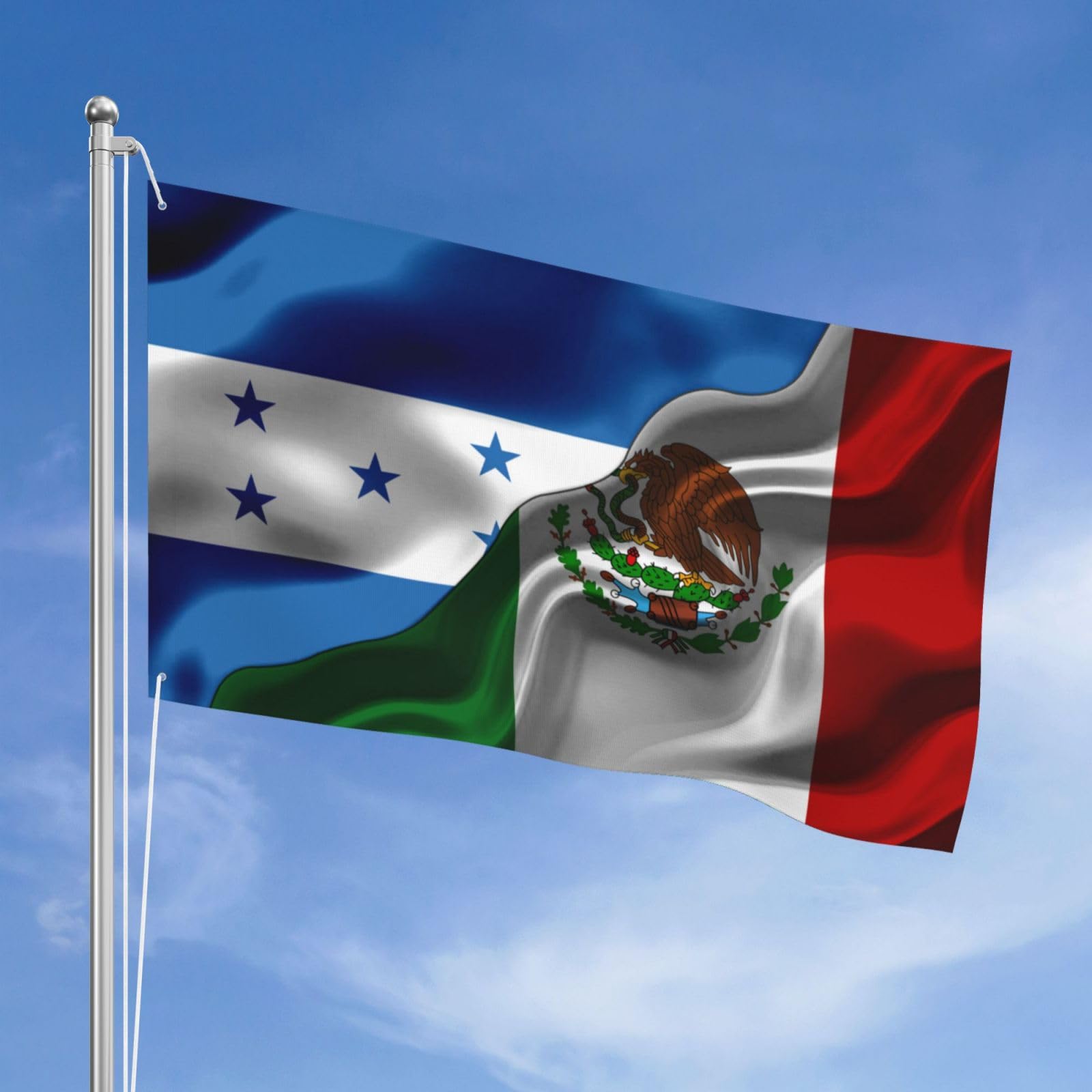 Hondurans Honduras And Michoacan Mexico Mexican Flag Flags For Outside 3x5 Ft Three Layers Of Fabric Sewing Double-Sided Printing 3x5 Feet Banner