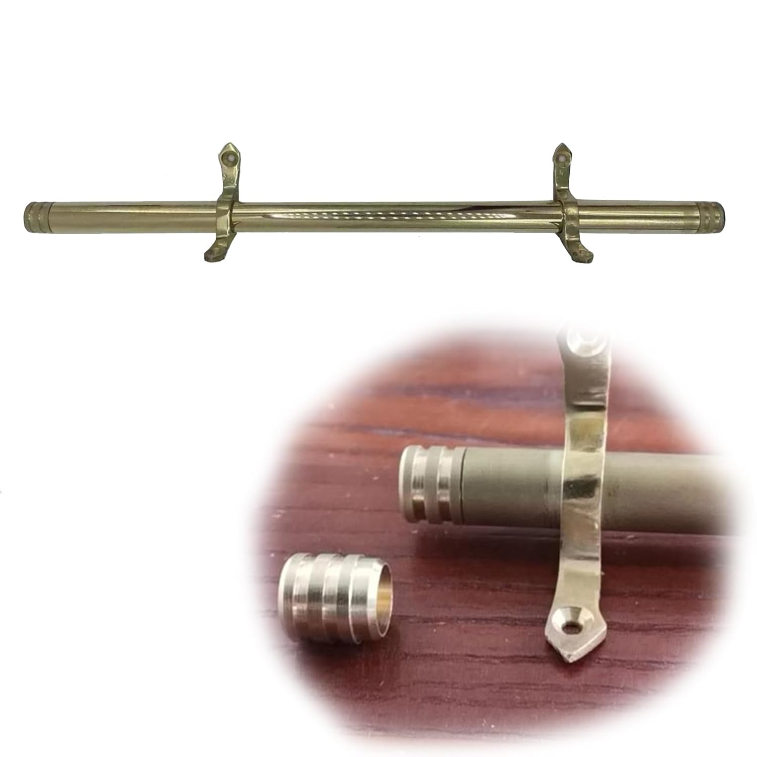 Safety Staircases Rug Rods Carpet Hardware, Stair Rods for Carpet Runners Polished Brass, Easy to Disassemble, Stair Slide Brackets Rod(13 pcs)
