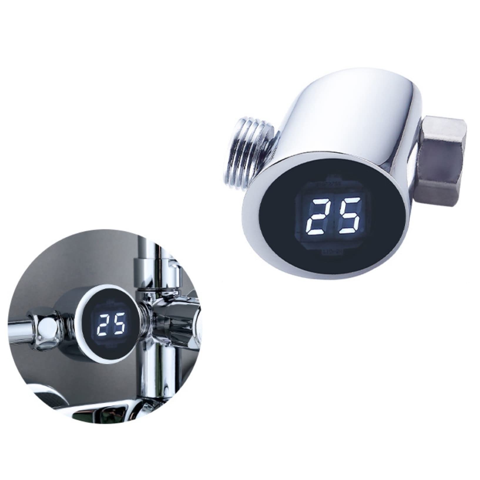 Termometr Do Wody Do Kąpieli Dla Niemowląt, Termometr Do Prysznica 5~85 ℃, Cyfrowy Wyświetlacz Temperatury Prysznica LED Do Domowej Łazienki W Kuchni (Color : Silver, Size : 45 * 60 * 45mm)
