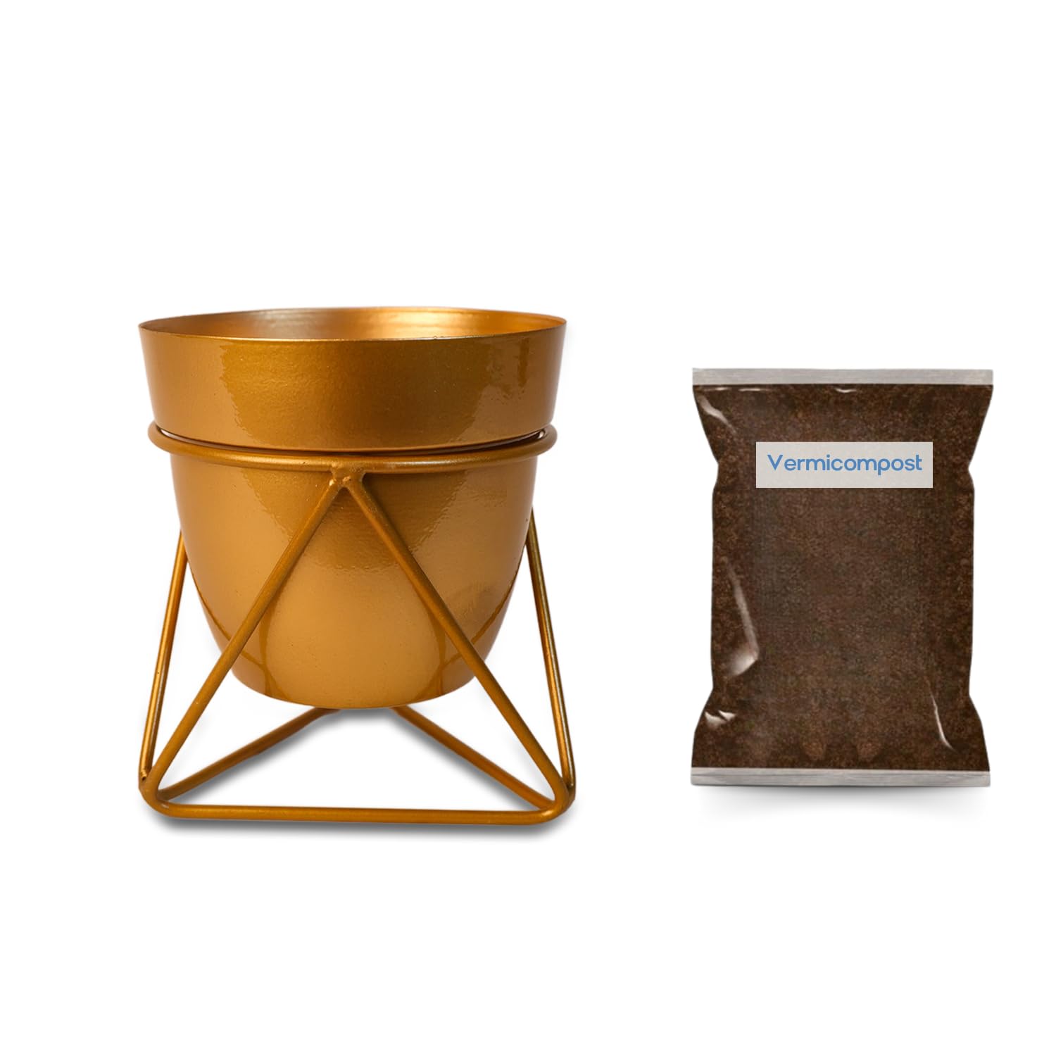 Amazon Brand - Umi REVA* Home Decor Vase with Stand I Flower Pot/Indoor Plant Vase I Desktop/Bedroom Corner Table/Home Decor Centepiece/Living Room Decor ShowPiece I 5 I Metal Gold (B0CW6F3YF2) Amazon Price History, Amazon Price Tracker